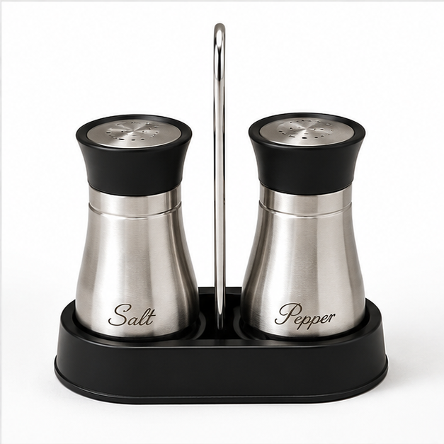 Stainless Steel Seasoning Set of 2 with Stand (YM071)