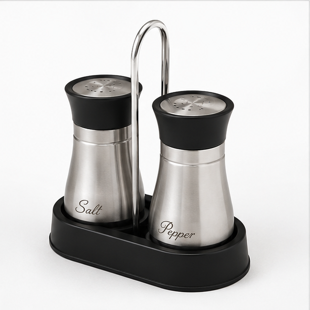 Stainless Steel Seasoning Set of 2 with Stand (YM071)