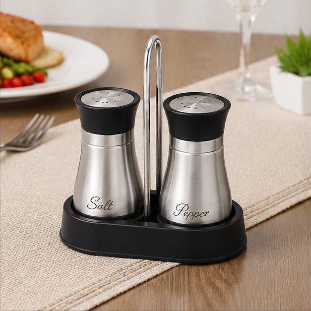 Stainless Steel Seasoning Set of 2 with Stand (YM071)