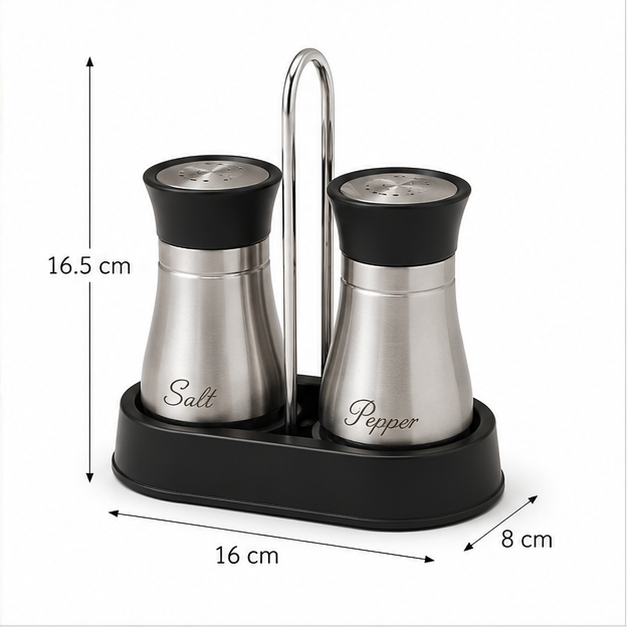 Stainless Steel Seasoning Set of 2 with Stand (YM071)