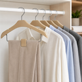Beige Plastic Clothes Hanger with Trouser Bar (YM439)