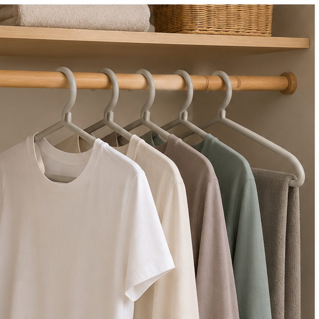 Grey Plastic Closet Hangers Set of 5 (YM424)
