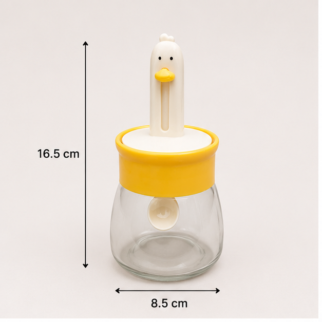 Yellow Glass Seasoning Jar with Spoon (YM2757)