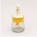 Yellow Glass Seasoning Jar with Spoon (YM2757)