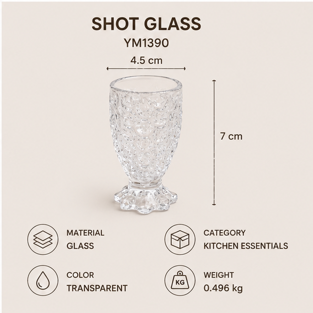 Transparent Glass Shot Glass (YM1390)