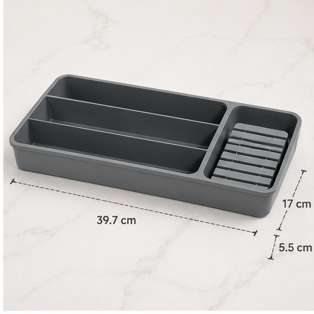 Grey Kitchen Spoon Holder and Cutlery Organizer (YM119)