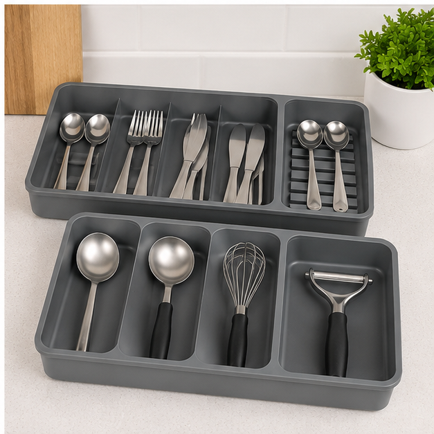 Grey Kitchen Spoon Holder and Cutlery Organizer (YM119)