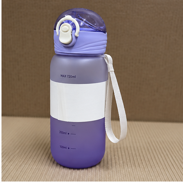 Purple Plastic Water Bottle with Flip Lid (YM639)