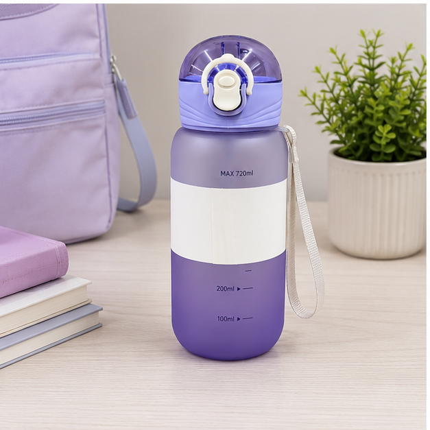 Purple Plastic Water Bottle with Flip Lid (YM639)