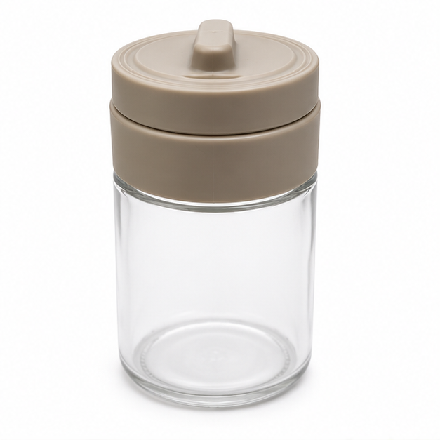 Grey Glass Spice Container 150ML with Lid (YM2750)