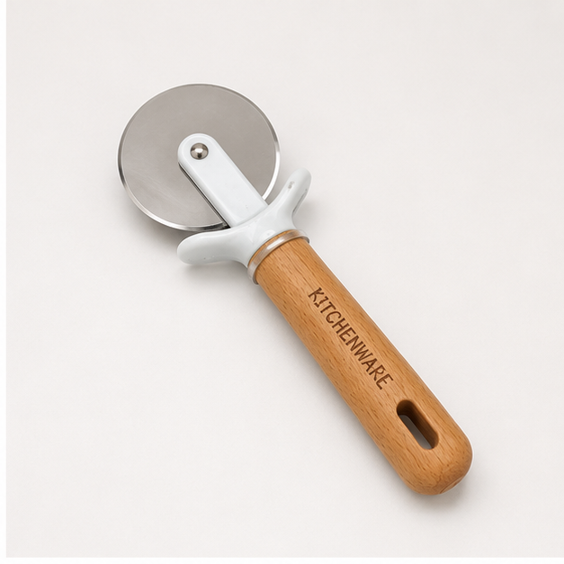 Stainless Steel Pizza Cutter with Wooden Handle (YM1483)