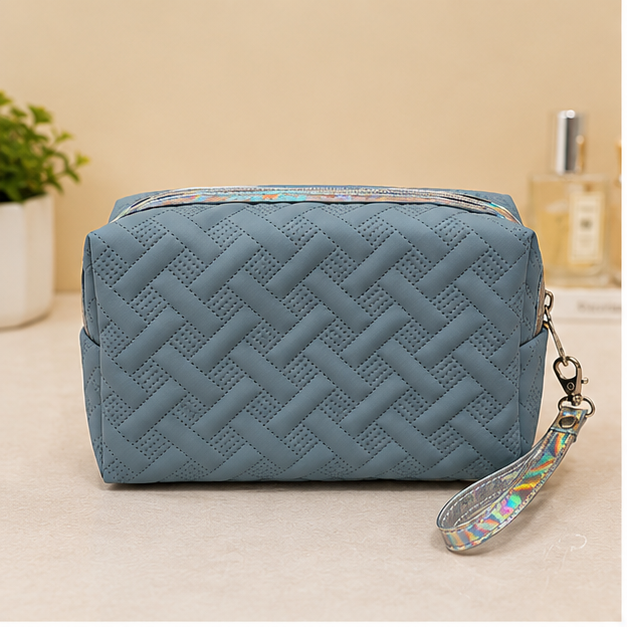 Blue Braided Texture Cosmetic Organizer Bag (YM1434)
