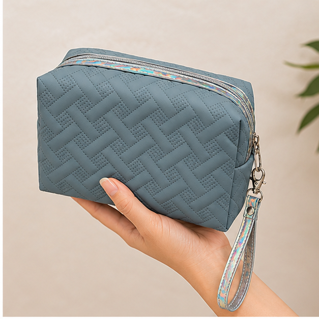 Blue Braided Texture Cosmetic Organizer Bag (YM1434)