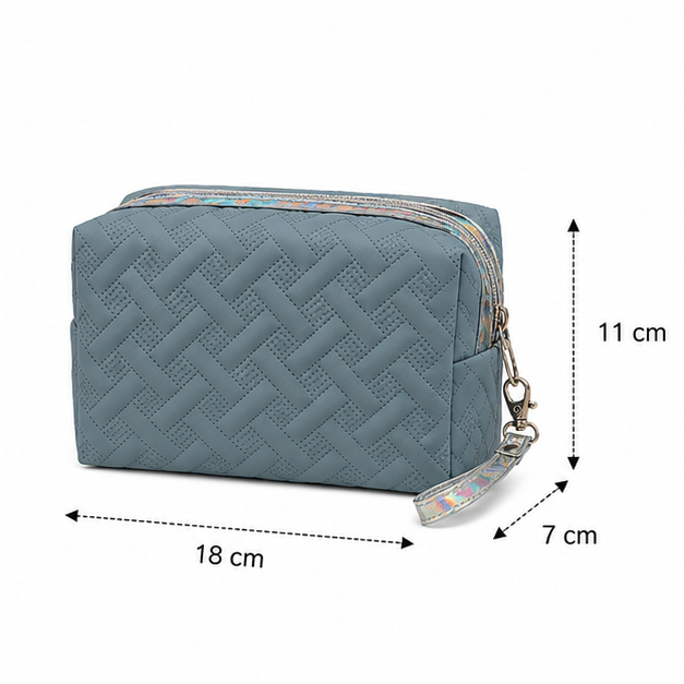 Blue Braided Texture Cosmetic Organizer Bag (YM1434)