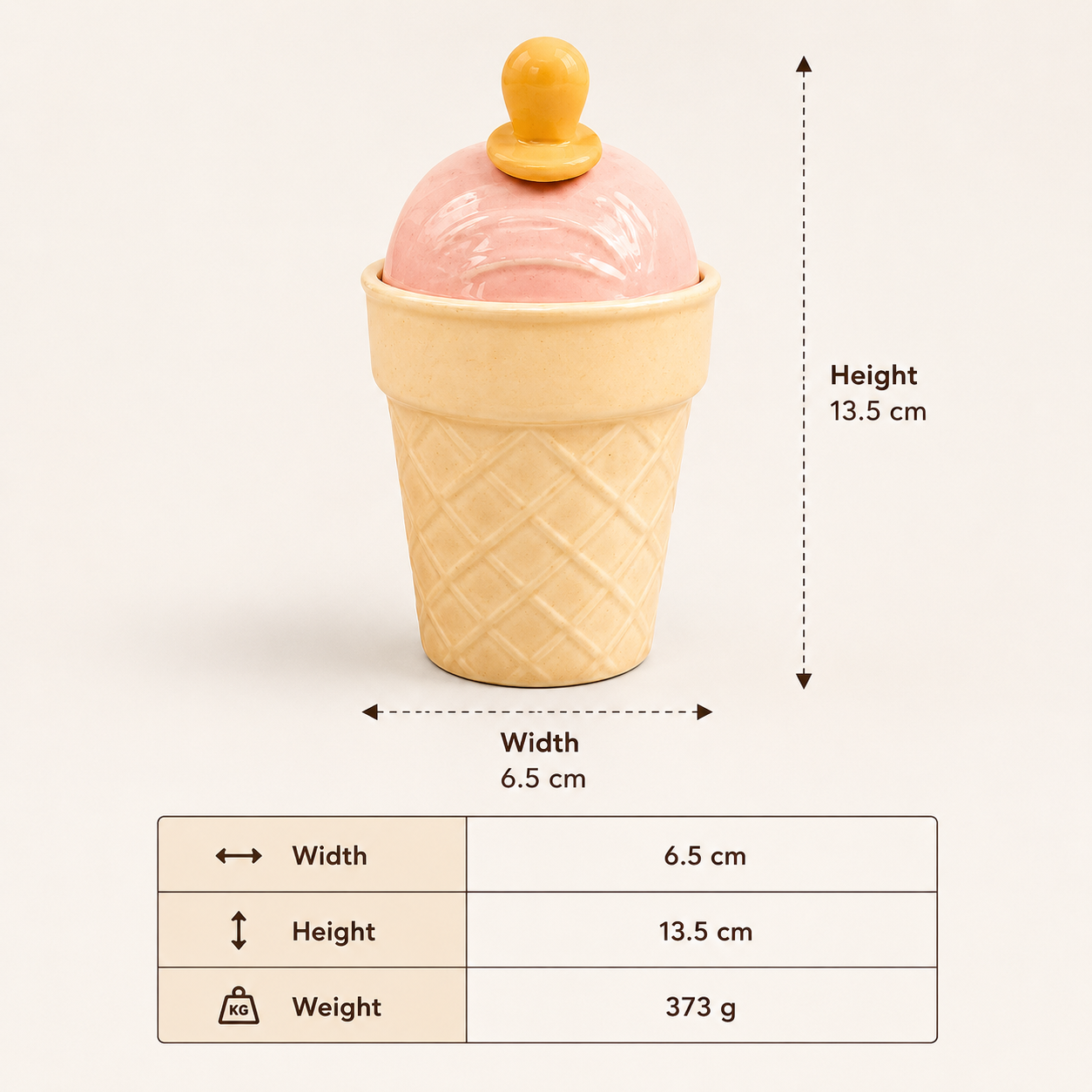 Ice Cream Shape Ceramic Mug with Pink Lid (YM453)