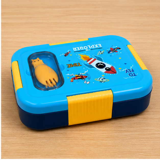 Kids Lunch Box Blue with Spoon Compartment (YM2156)