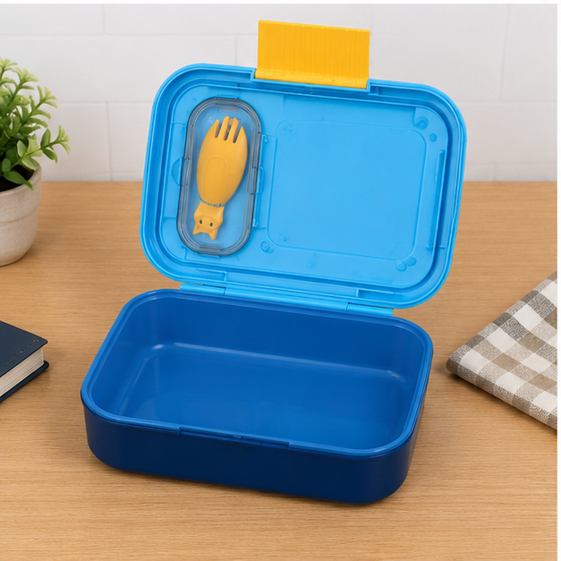 Kids Lunch Box Blue with Spoon Compartment (YM2156)