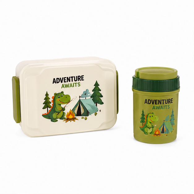Green Kids Lunch Box with Water Bottle Set (YM2473)