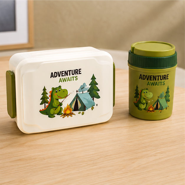 Green Kids Lunch Box with Water Bottle Set (YM2473)