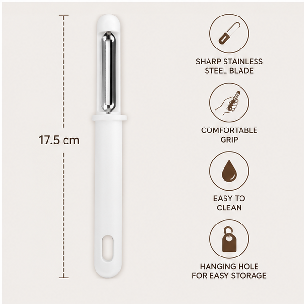 White Kitchen Peeler for Fruits and Vegetables (YM936)