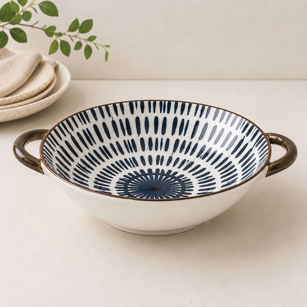 Elegant Ceramic Serving Bowl – 9 Inch (AM406)