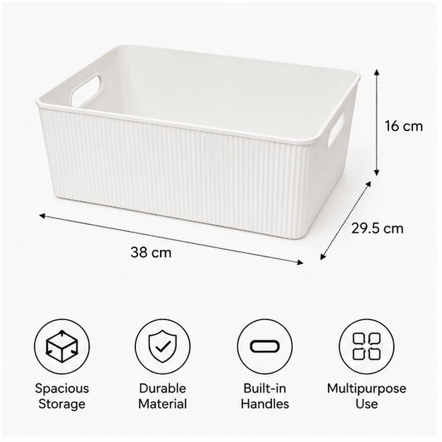 White Plastic Storage Box (YM490)