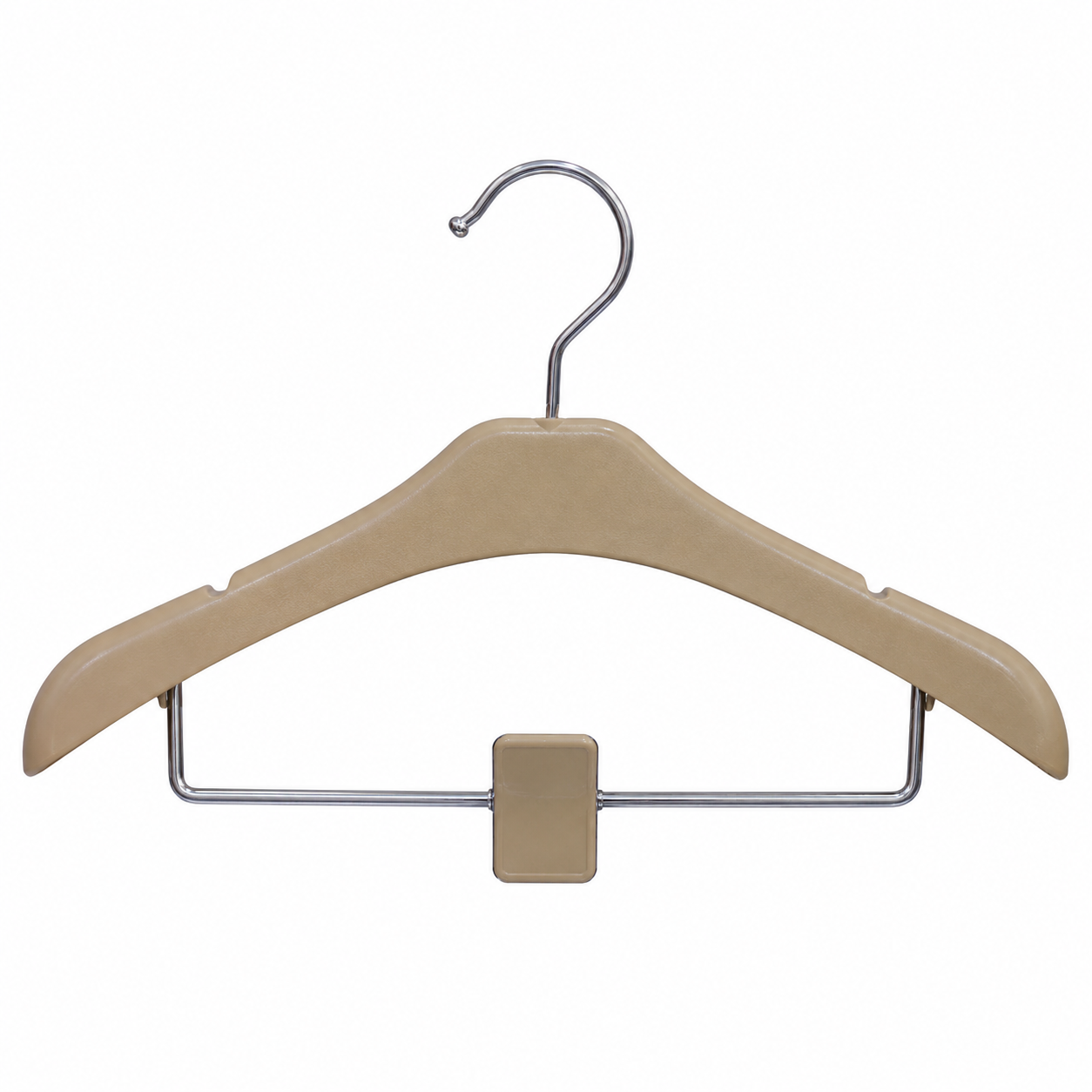 Beige Plastic Clothes Hanger with Trouser Bar (YM439)