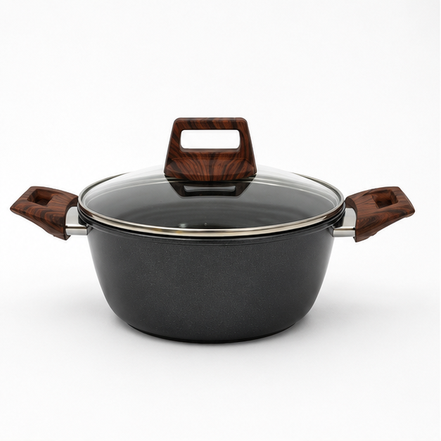 Premium Maifan Stone Cooking Pan with Lid 22CM for Everyday Cooking (YM1316)