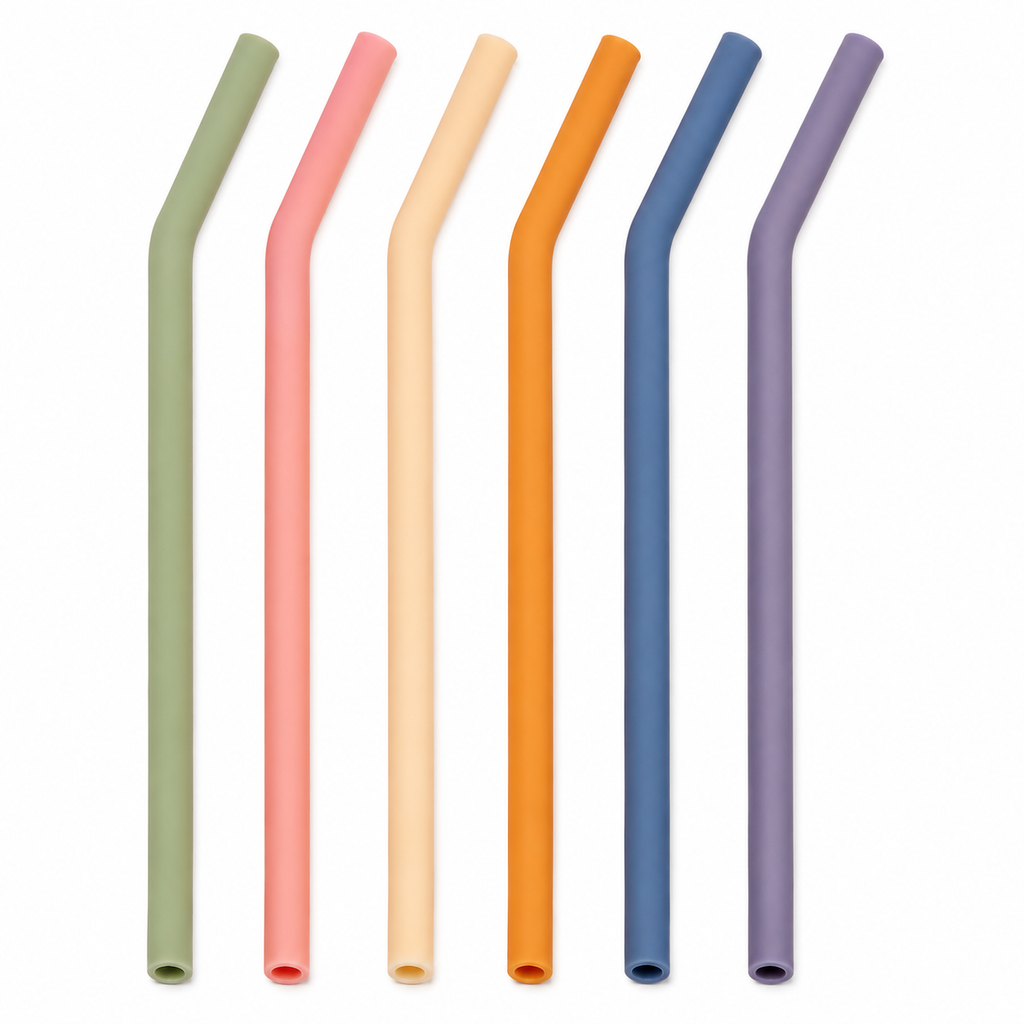 Reusable Bent Drinking Straw Set of 6 (YM144)