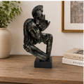 Abstract Couple Figurine in Dark Metallic Finish Black (YM2315)
