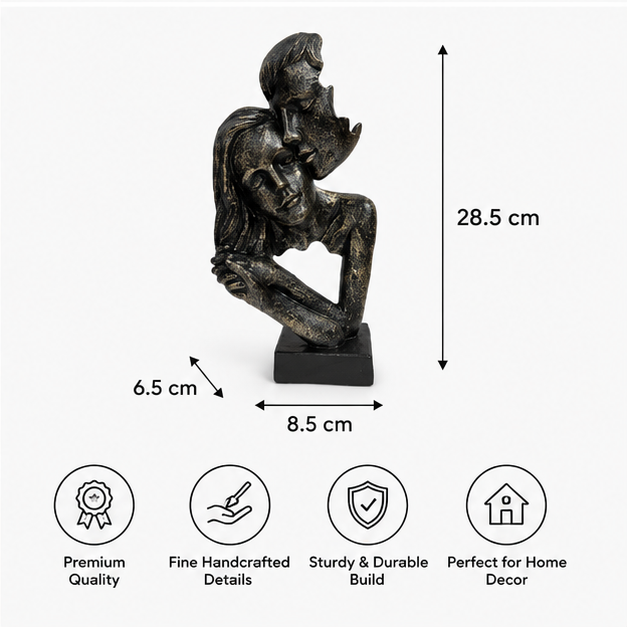 Abstract Couple Figurine in Dark Metallic Finish Black (YM2315)