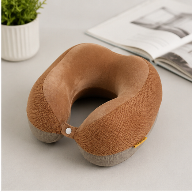 Camel Plush Neck Pillow for Travel Comfort (YM1855)