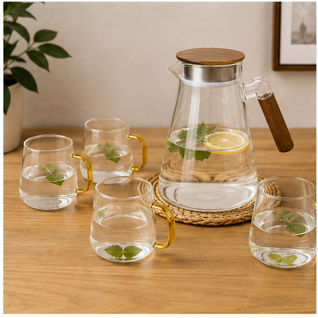 Transparent Glass Water Jug for Serving Drinks (YM152)