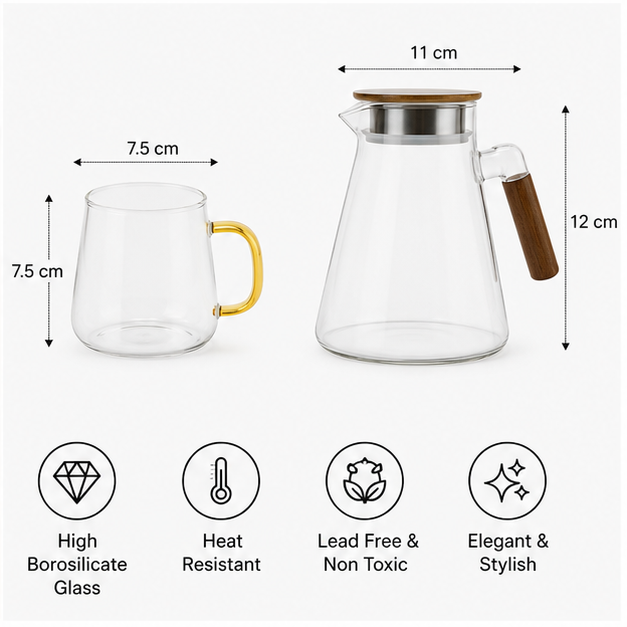 Transparent Glass Water Jug for Serving Drinks (YM152)
