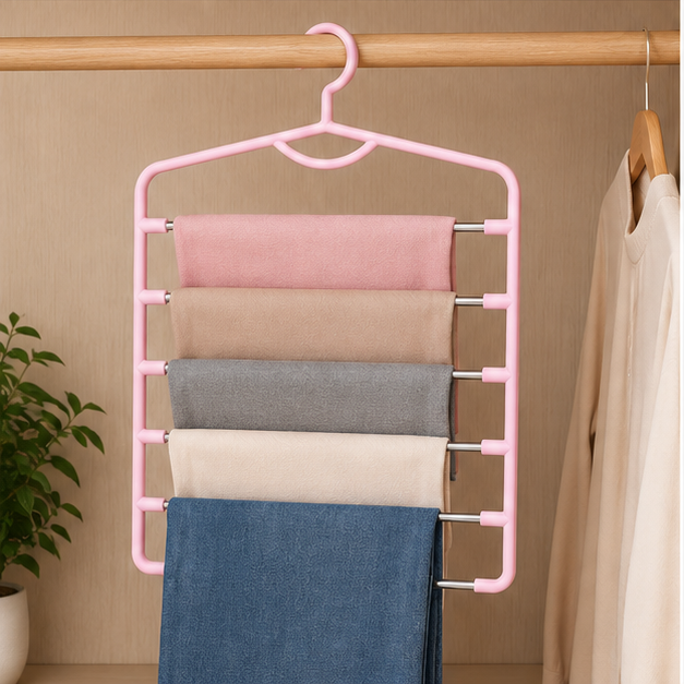 Pink Multi-Layer Clothes Hanger for Space Saving (YM420)