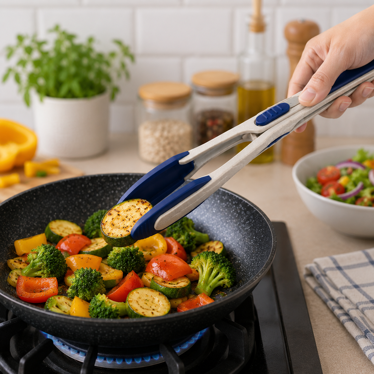 Easy Grip Kitchen Tongs – Blue (YM939)