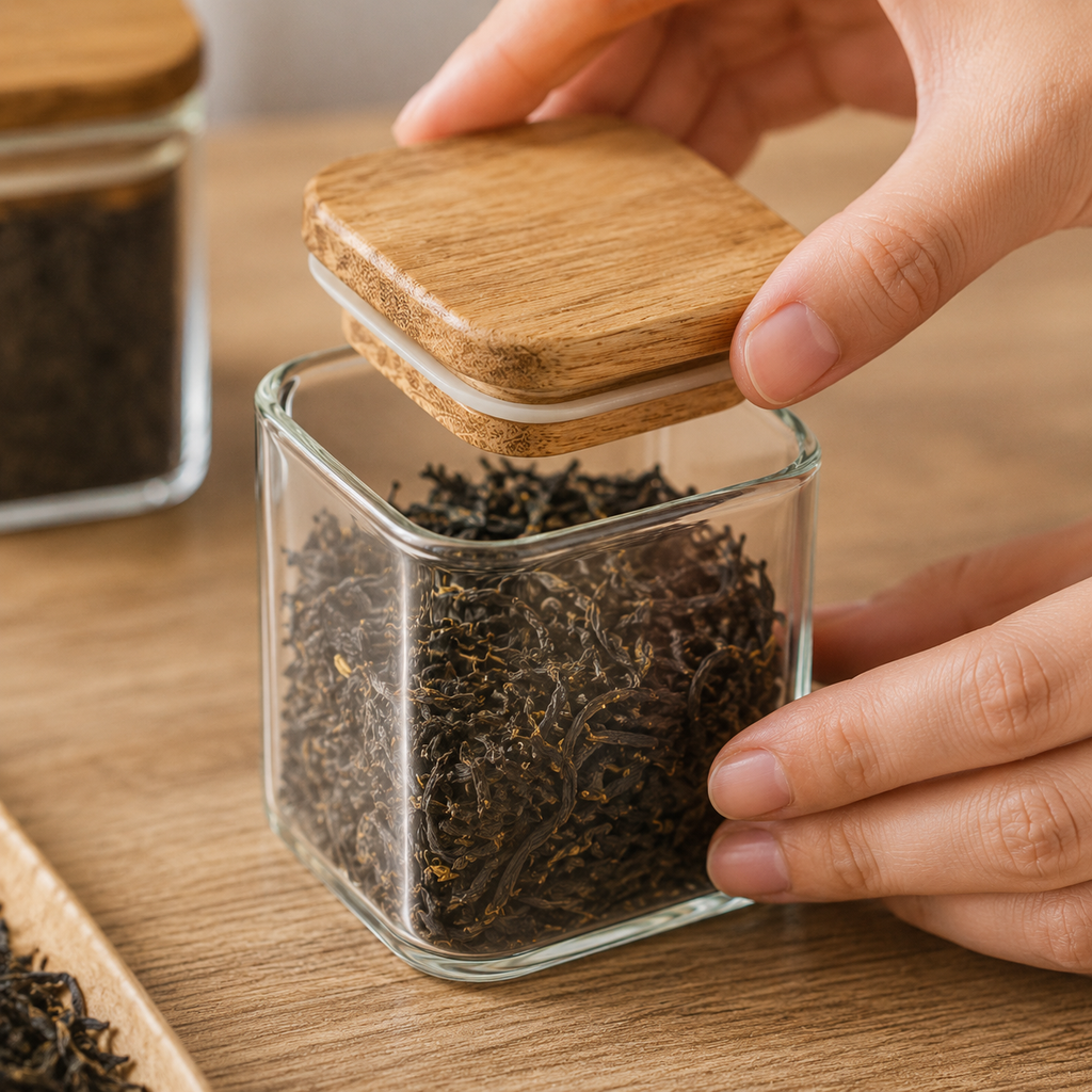 Glass Storage Container with Wooden Lid(YM2471)