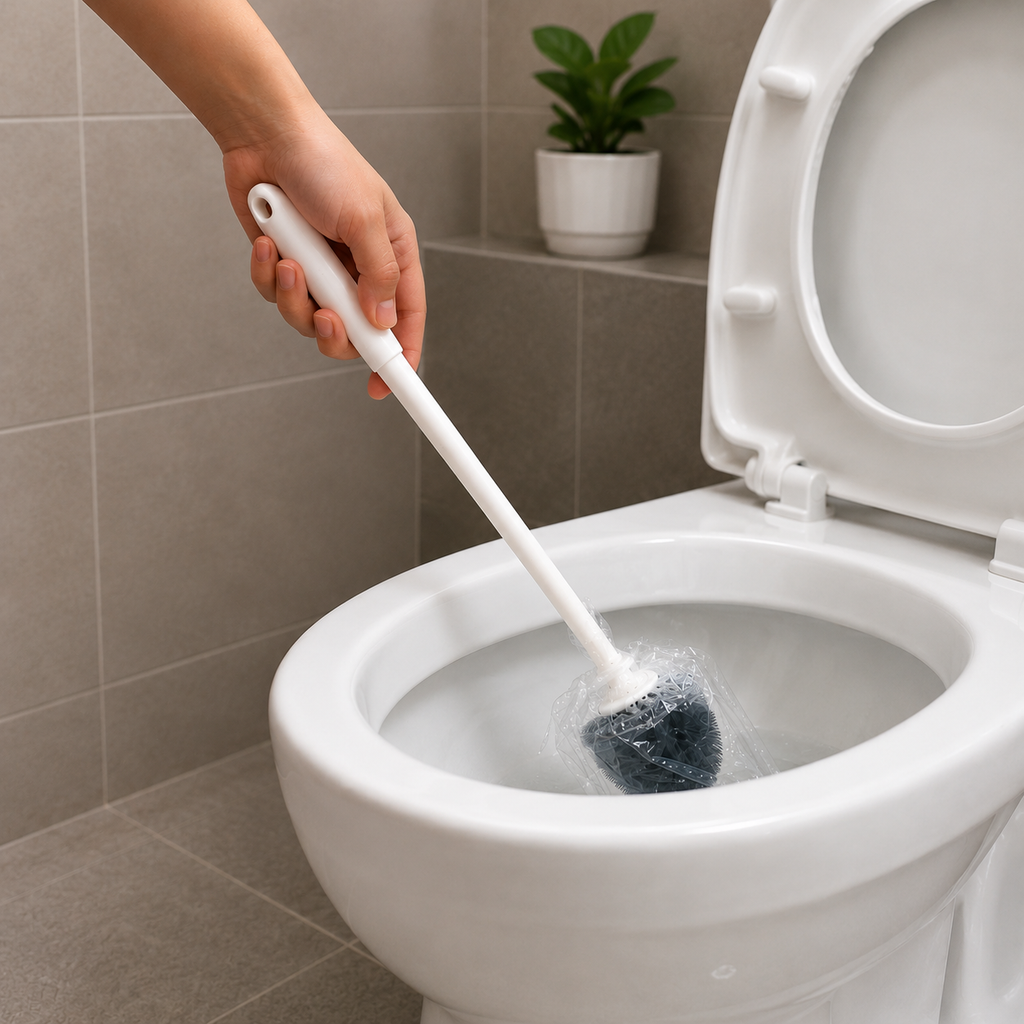Premium White Toilet Brush with Holder(YM2784)