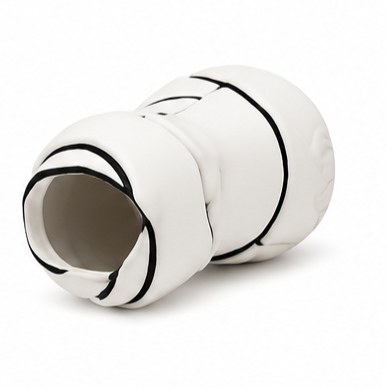 White Abstract Flower Vase with Black Detailing (YM2342)