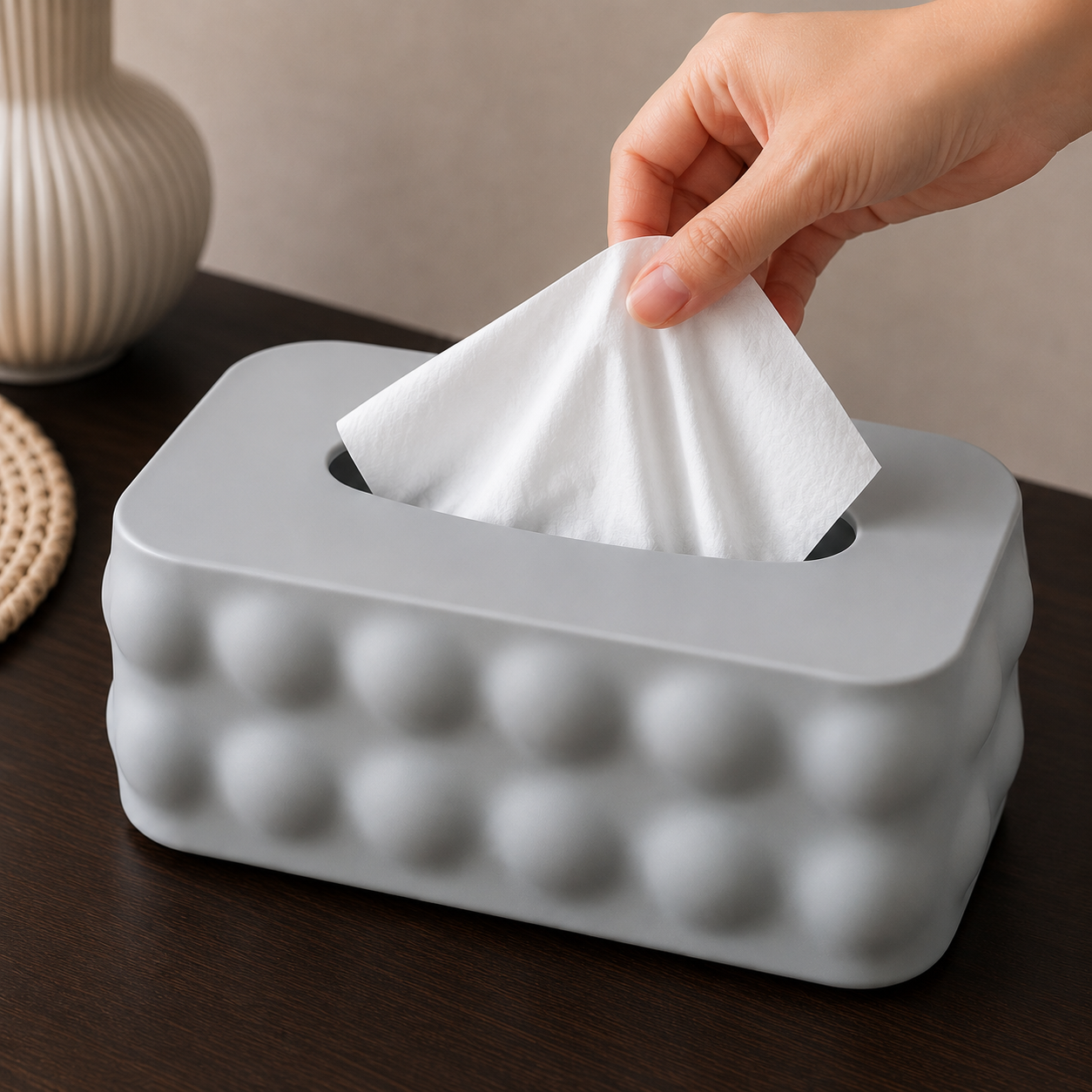 Grey Tissue Box Holder(YM2713)