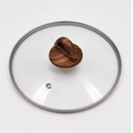 Transparent Glass Lid 28cm with Wooden Knob (YM1995)