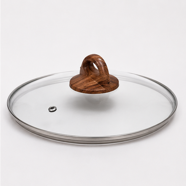 Transparent Glass Lid 28cm with Wooden Knob (YM1995)