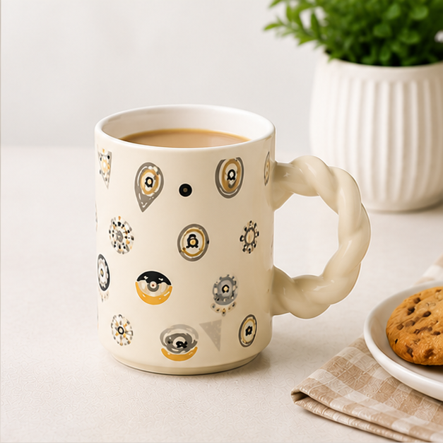 Off Cream Ceramic Tea Coffee Mug for Drinkware Collection (YM2844)