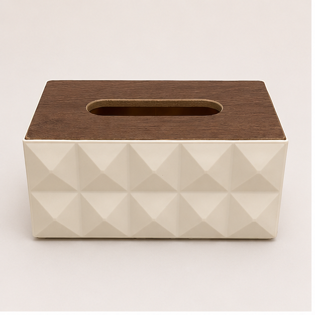 Cream Plastic Tissue Paper Box Holder (YM2711)