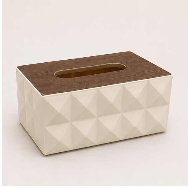 Cream Plastic Tissue Paper Box Holder (YM2711)