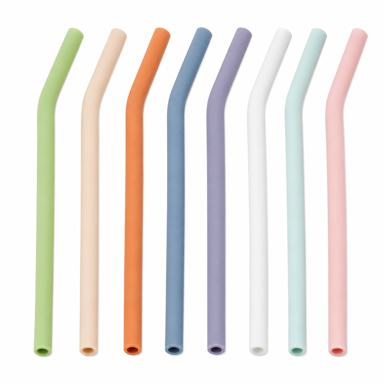 Reusable Silicone Drinking Straw Set of 8 (YM143)