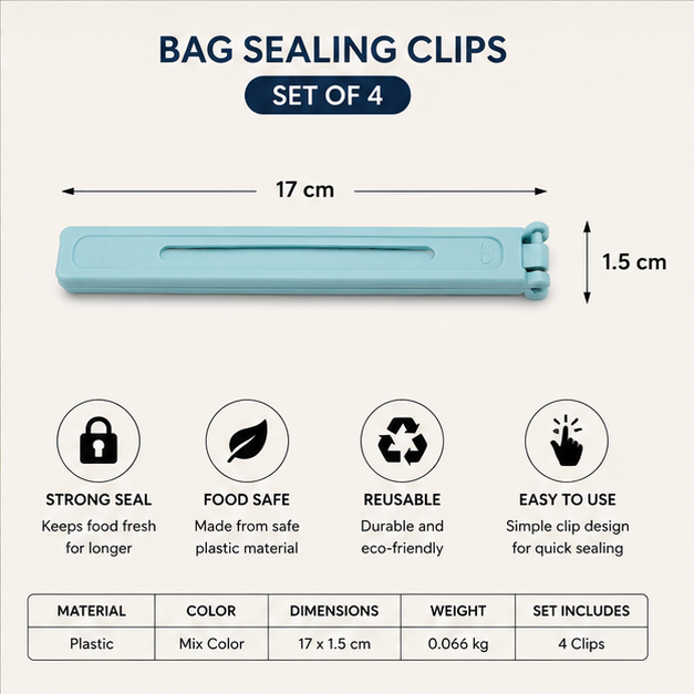 Mix Color Bag Sealing Clips Set of 4 (YM2028)
