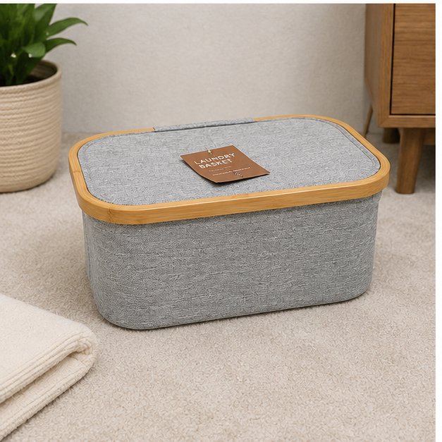 Light Grey Oxford Laundry Basket (YM1896)
