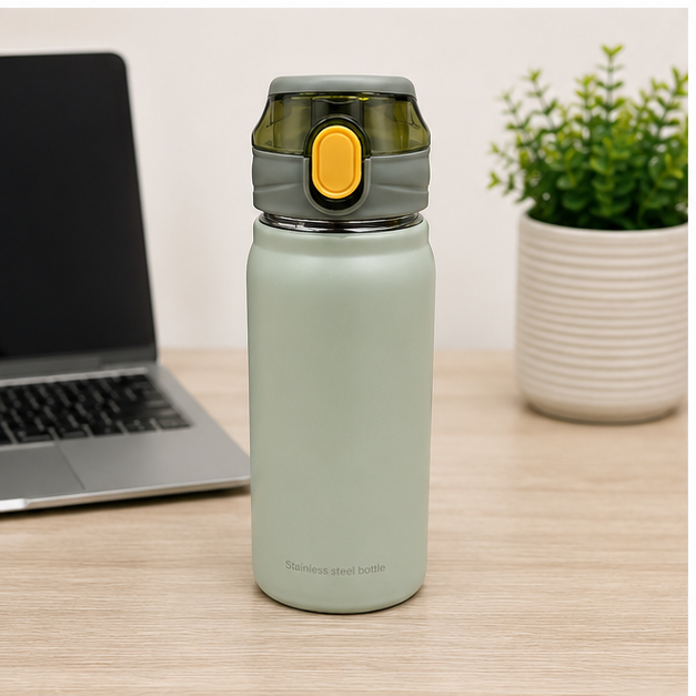 Grey Stainless Steel Water Bottle (YM047)
