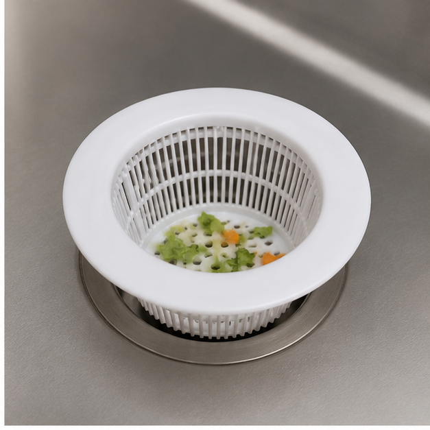 White Sink Strainer for Kitchen Drain 11cm (YM2032)